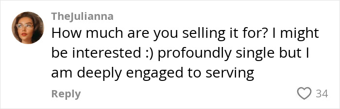 Comment asking about the price of Carrie Bradshaw's famous wedding dress found in a thrift store. Comment asking about the price of Carrie Bradshaw's famous wedding dress found in a thrift store.