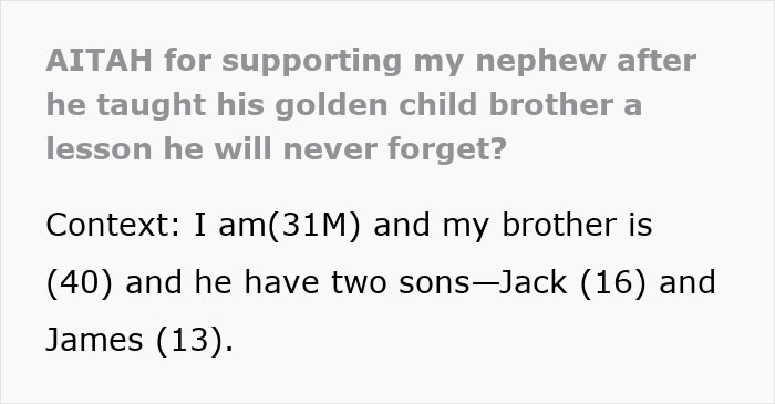 Uncle Takes Nephew In After His 'Golden Child' Brother Crosses Major Boundaries