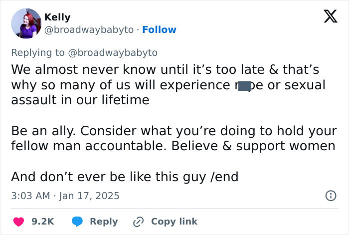 Kelly tweets about being an ally and supporting women, referencing a man's demands for his girlfriend's looks. Kelly tweets about being an ally and supporting women, referencing a man's demands for his girlfriend's looks.