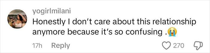 Social media comment expressing confusion about a relationship, showing the theme of control in Bianca Censori's context. Social media comment expressing confusion about a relationship, showing the theme of control in Bianca Censori's context.