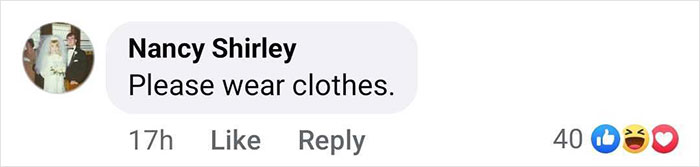 Comment saying "Please wear clothes" related to Met Gala's 2025 dress code debate. Comment saying "Please wear clothes" related to Met Gala's 2025 dress code debate.