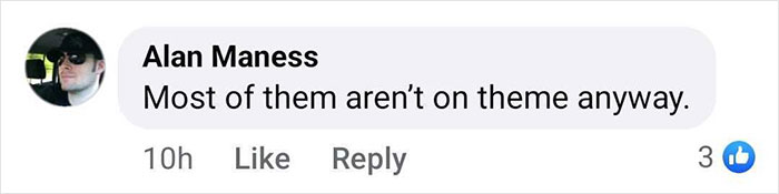 Facebook comment criticizing Met Gala 2025 dress code, calling it "not on theme," with a user profile and likes visible. Facebook comment criticizing Met Gala 2025 dress code, calling it "not on theme," with a user profile and likes visible.