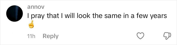 Social media comment expressing admiration for Klum's natural appearance. Social media comment expressing admiration for Klum's natural appearance.