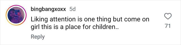 Comment discussing Disneyland rides, mentioning attention-seeking behavior and appropriateness in a children's park. Comment discussing Disneyland rides, mentioning attention-seeking behavior and appropriateness in a children's park.