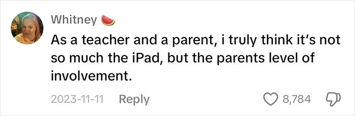 Comment highlighting parents' involvement in addressing iPad kids' dangers, by a teacher and parent. Comment highlighting parents' involvement in addressing iPad kids' dangers, by a teacher and parent.