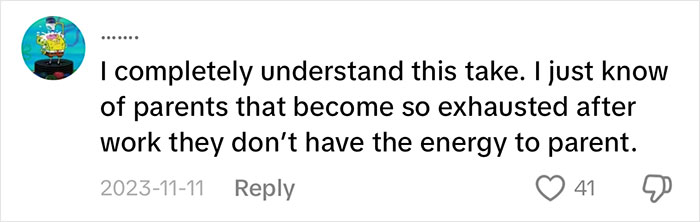 Comment discussing the exhaustion of parents related to "iPad kids," with 41 likes and one dislike. Comment discussing the exhaustion of parents related to "iPad kids," with 41 likes and one dislike.