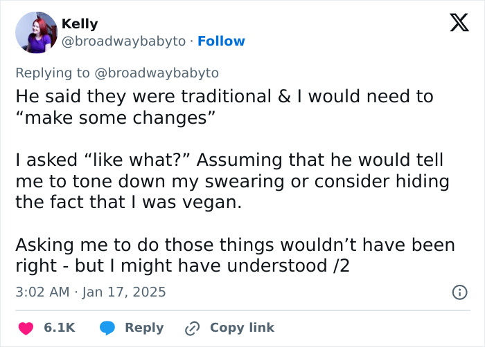 Tweet about a man making demands on changing his girlfriend's looks, sparking a reality check conversation. Tweet about a man making demands on changing his girlfriend's looks, sparking a reality check conversation.
