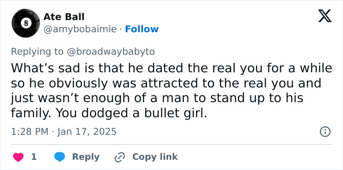 Comment discussing a man's demands for his girlfriend's appearance and a reality check he receives. Comment discussing a man's demands for his girlfriend's appearance and a reality check he receives.