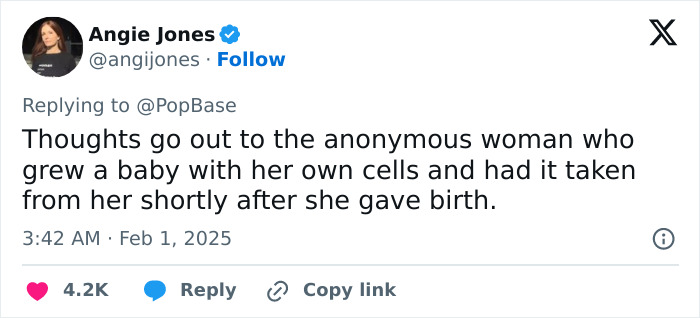 Tweet discussing surrogacy and the emotional implications for the birth mother. Tweet discussing surrogacy and the emotional implications for the birth mother.