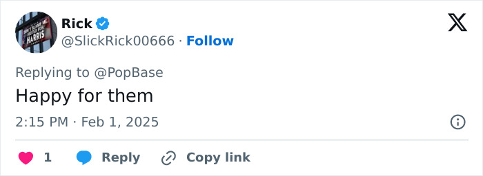 Tweet reply expressing happiness for Lily Collins' first child via surrogacy. Tweet reply expressing happiness for Lily Collins' first child via surrogacy.