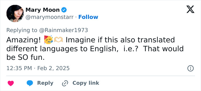 Tweet reacting to technology enabling a 10-year-old deaf girl to "see" spoken words for the first time. Tweet reacting to technology enabling a 10-year-old deaf girl to "see" spoken words for the first time.