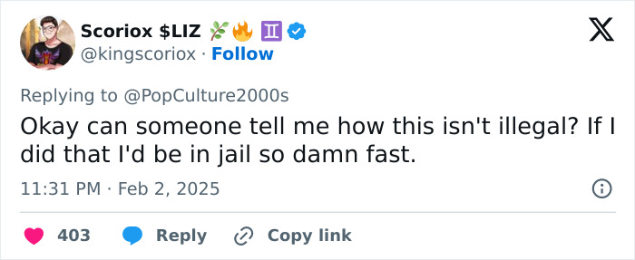 Tweet reacting to Bianca Censori's Grammy 2025 outfit with shock and questioning its legality. Tweet reacting to Bianca Censori's Grammy 2025 outfit with shock and questioning its legality.