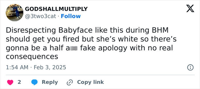 Tweet criticizing Grammys reporters for alleged racial bias in R&B recognition. Tweet criticizing Grammys reporters for alleged racial bias in R&B recognition.