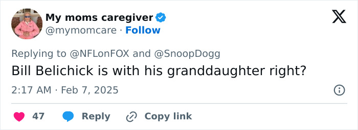 Tweet referencing Bill Belichick's age gap with his 24-year-old girlfriend, involving Snoop Dogg, goes viral online. Tweet referencing Bill Belichick's age gap with his 24-year-old girlfriend, involving Snoop Dogg, goes viral online.