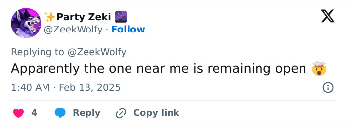 Tweet about Joann, Fabric and Craft retailer store remaining open, with user interactions shown. Tweet about Joann, Fabric and Craft retailer store remaining open, with user interactions shown.