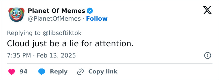Tweet discussing "a lie for attention," with engagement icons at the bottom. Tweet discussing "a lie for attention," with engagement icons at the bottom.