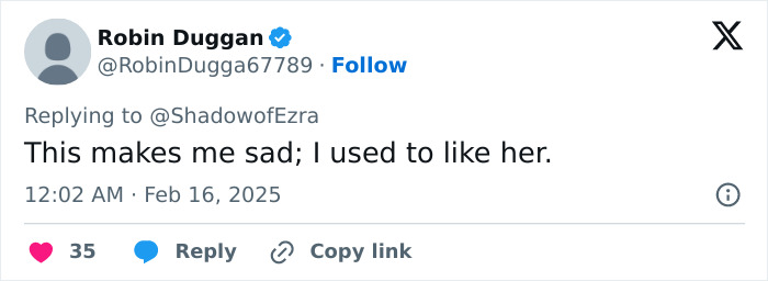 Tweet expressing disappointment towards Jennifer Garner for reading a book at an event investigated by the FBI. Tweet expressing disappointment towards Jennifer Garner for reading a book at an event investigated by the FBI.