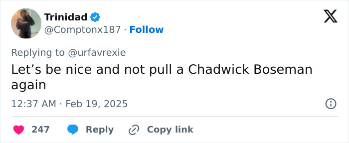 Tweet expressing concern about speculation similar to Ariana Grande's appearance at the BAFTAs. Tweet expressing concern about speculation similar to Ariana Grande's appearance at the BAFTAs.