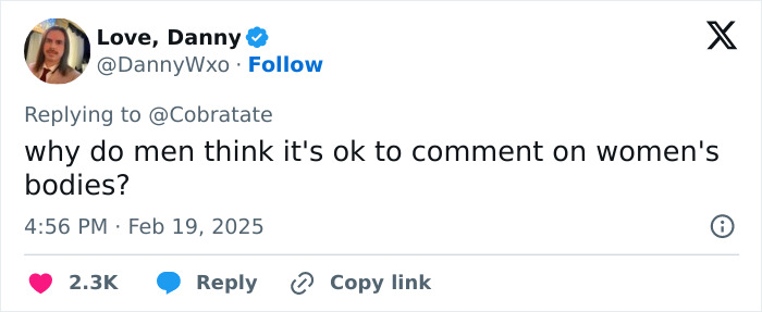 Tweet questioning men's comments about women's bodies, relating to Andrew Tate and Ariana Grande. Tweet questioning men's comments about women's bodies, relating to Andrew Tate and Ariana Grande.