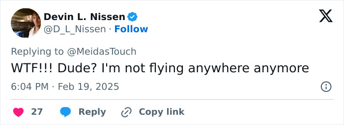 Tweet expressing fear of flying after planes collide mid-air in Arizona, gaining 27 likes. Tweet expressing fear of flying after planes collide mid-air in Arizona, gaining 27 likes.