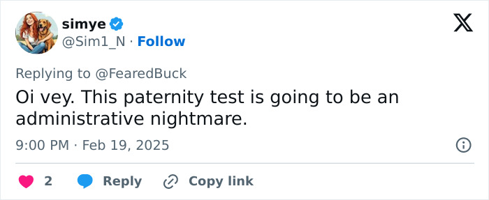 Tweet about paternity test complications amid Bonny Blue pregnancy rumors. Tweet about paternity test complications amid Bonny Blue pregnancy rumors.