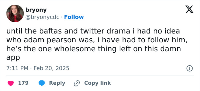 Tweet about Adam Pearson gaining attention after BAFTAs and Twitter drama. Tweet about Adam Pearson gaining attention after BAFTAs and Twitter drama.