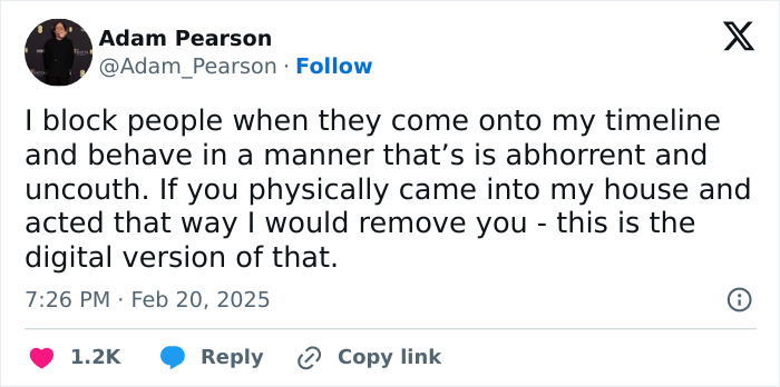 Adam Pearson addresses online trolls, stating digital boundaries against unacceptable behavior. Adam Pearson addresses online trolls, stating digital boundaries against unacceptable behavior.