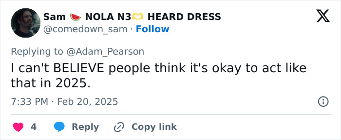 Tweet mentioning Adam Pearson responding to online criticism about behavior in 2025. Tweet mentioning Adam Pearson responding to online criticism about behavior in 2025.