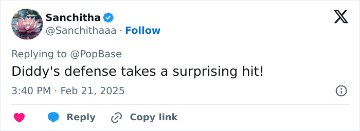 Tweet highlighting Diddy's lawyer quitting ahead of trial. Tweet highlighting Diddy's lawyer quitting ahead of trial.