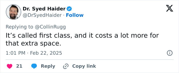 Tweet discussing airlines charging extra for space, referencing discrimination against obese passengers. Tweet discussing airlines charging extra for space, referencing discrimination against obese passengers.