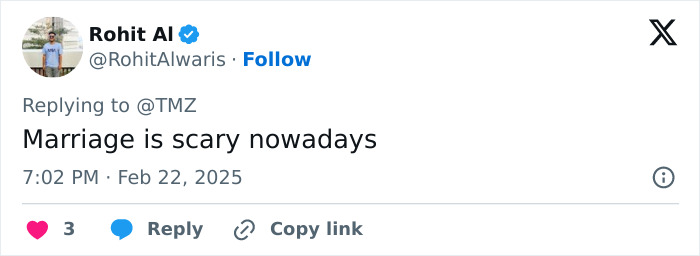 Tweet about marriage being scary, related to Sydney Sweeney's postponed wedding. Tweet about marriage being scary, related to Sydney Sweeney's postponed wedding.