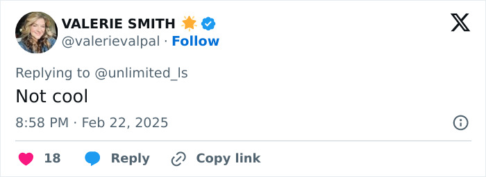 Valerie Smith's tweet responding to a Harry Potter AirBnB issue, stating "Not cool. Valerie Smith's tweet responding to a Harry Potter AirBnB issue, stating "Not cool.