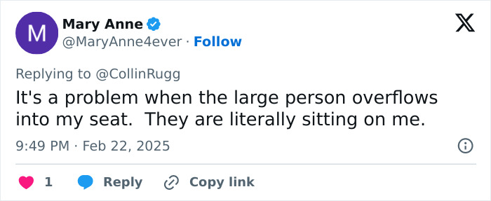 Tweet highlighting airline discrimination debate over seating fees for obese passengers. Tweet highlighting airline discrimination debate over seating fees for obese passengers.