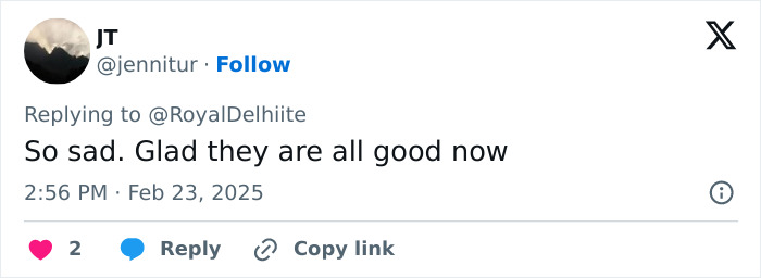 Tweet reacting to Prince William's response to Kate's cancer news, expressing relief at positive outcome. Tweet reacting to Prince William's response to Kate's cancer news, expressing relief at positive outcome.