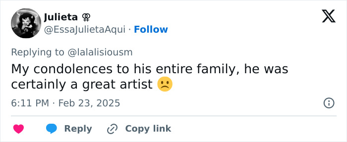 Condolence tweet for Jesus Guerrero, celebrity hairstylist, expressing sympathy to his family. Condolence tweet for Jesus Guerrero, celebrity hairstylist, expressing sympathy to his family.