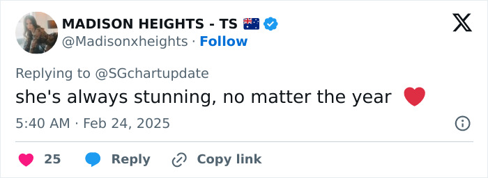 Tweet expressing admiration for Selena Gomez amidst dramatic weight loss at 2025 SAG Awards. Tweet expressing admiration for Selena Gomez amidst dramatic weight loss at 2025 SAG Awards.