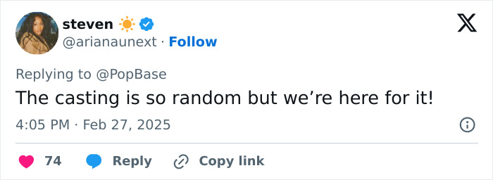 Tweet expressing excitement about casting; relates to Shrek 5 animation style. Tweet expressing excitement about casting; relates to Shrek 5 animation style.