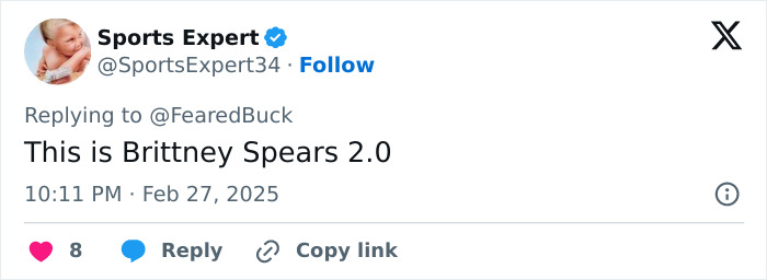 Tweet expressing concern about Justin Bieber's situation, likening it to "Britney Spears 2.0. Tweet expressing concern about Justin Bieber's situation, likening it to "Britney Spears 2.0.