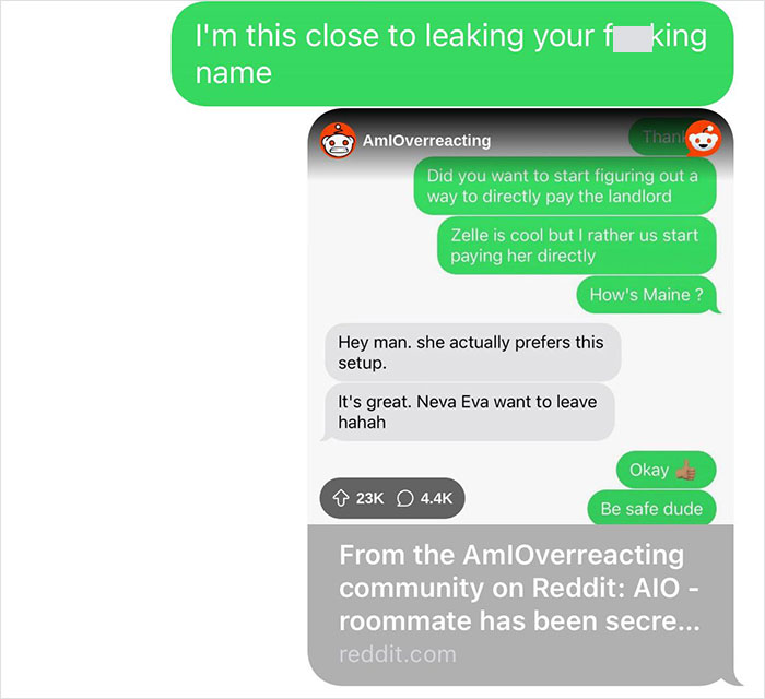 Text conversation about a system disagreement and roommate rent money theft on Reddit. Text conversation about a system disagreement and roommate rent money theft on Reddit.
