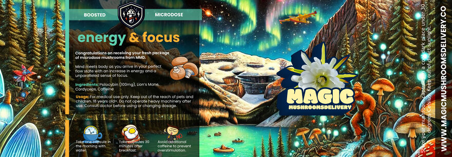 I Created Labels For A Shrooms Microdose Company In Canada And They Look Cool