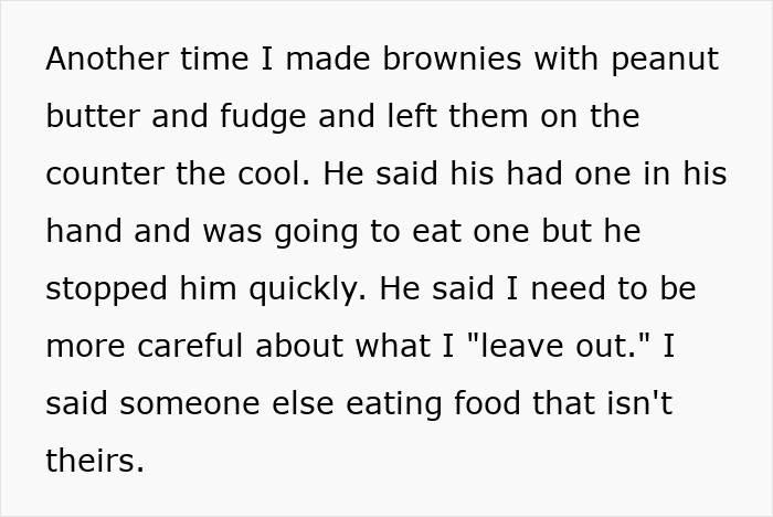 Text about a situation where a roommate is blamed for leaving out brownies with allergens, related to a 7-year-old child's reaction. Text about a situation where a roommate is blamed for leaving out brownies with allergens, related to a 7-year-old child's reaction.