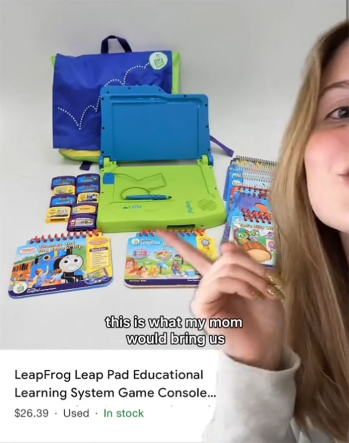 Woman discussing dangers of iPad kids with LeapFrog educational tools in the background. Woman discussing dangers of iPad kids with LeapFrog educational tools in the background.