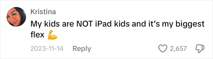 Kristina comments on the dangers of “iPad kids” with pride, highlighting her children are not among them. Kristina comments on the dangers of “iPad kids” with pride, highlighting her children are not among them.
