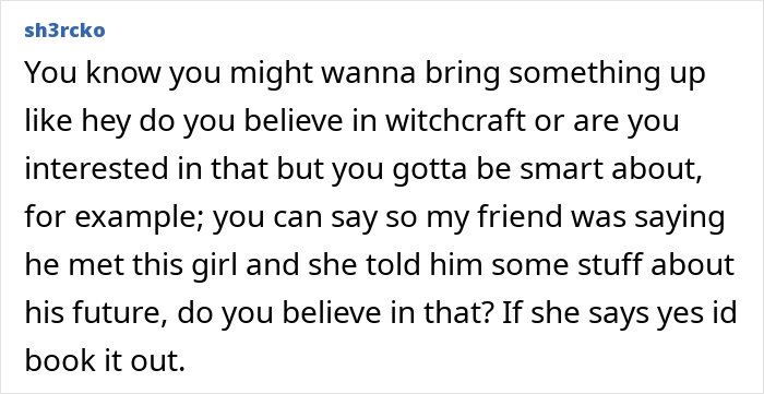 Text advising on how to discuss witchcraft with a girlfriend after finding a creepy box. Text advising on how to discuss witchcraft with a girlfriend after finding a creepy box.