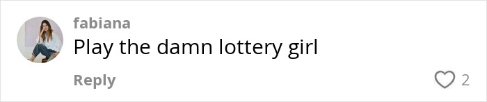 Comment on post about finding Carrie Bradshaw’s wedding dress, suggesting playing the lottery. Comment on post about finding Carrie Bradshaw’s wedding dress, suggesting playing the lottery.