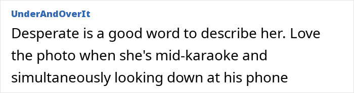 Comment on moment Bianca Censori mid-karaoke, looking at phone, described as desperate. Comment on moment Bianca Censori mid-karaoke, looking at phone, described as desperate.