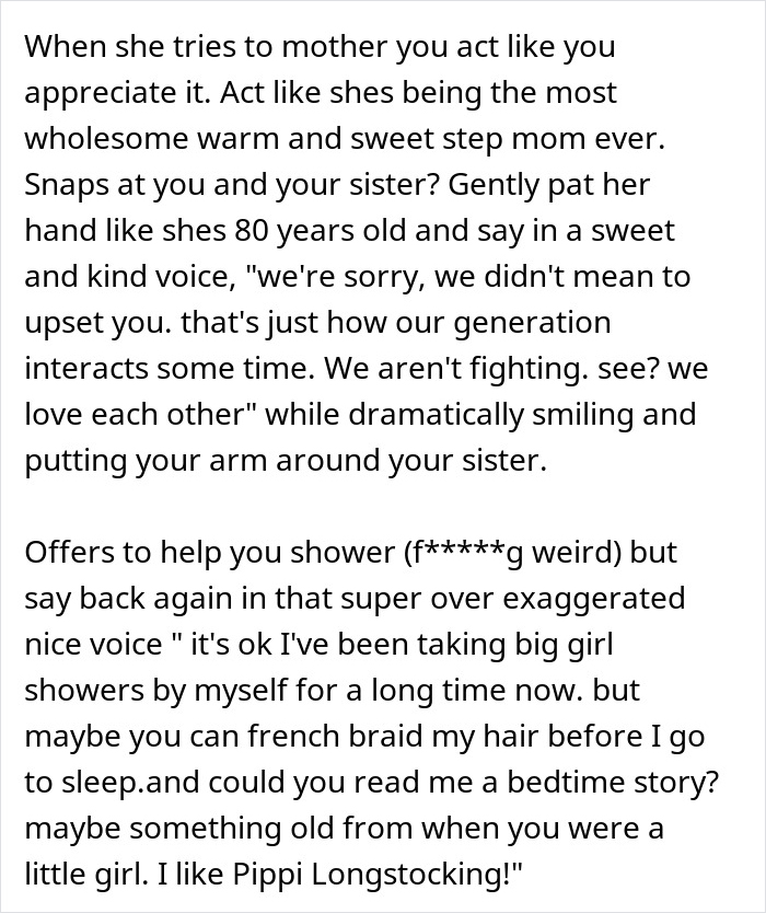 Text conversation about a dad's 25-year-old girlfriend trying to parent a 23-year-old woman. Text conversation about a dad's 25-year-old girlfriend trying to parent a 23-year-old woman.