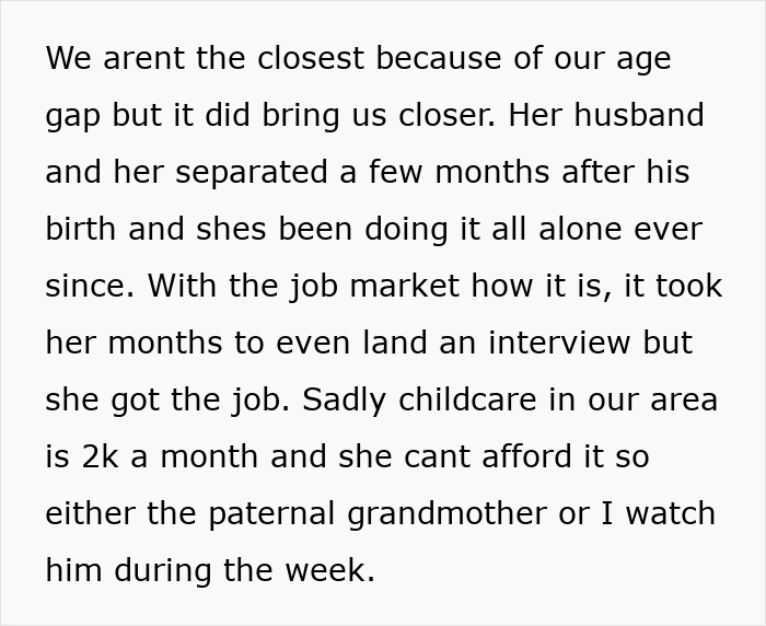 Text discussing babysitting challenges and financial struggles faced by sisters. Text discussing babysitting challenges and financial struggles faced by sisters.