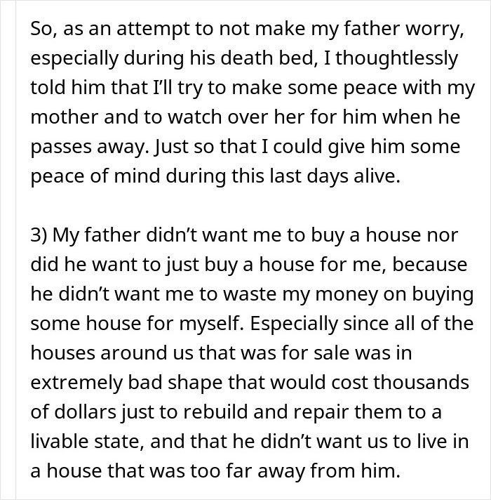 Text discussing a woman's dilemma with inheritance concerns involving her mother and brother. Text discussing a woman's dilemma with inheritance concerns involving her mother and brother.