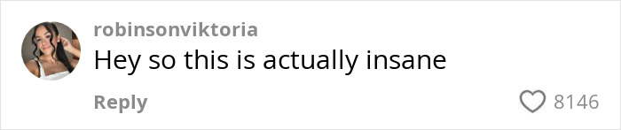 Comment on a kitchen transformation video, saying, "Hey so this is actually insane," with 8146 likes. Comment on a kitchen transformation video, saying, "Hey so this is actually insane," with 8146 likes.
